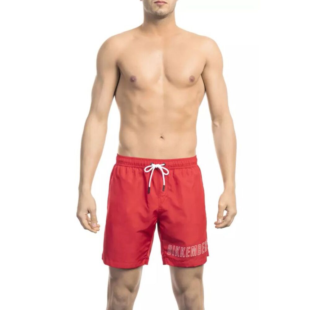 Bikkembergs Swim Trunks Red Drawstring Men Red Swimwear
